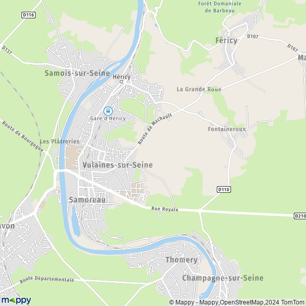 La carte pour la ville de Vulaines-sur-Seine 77870