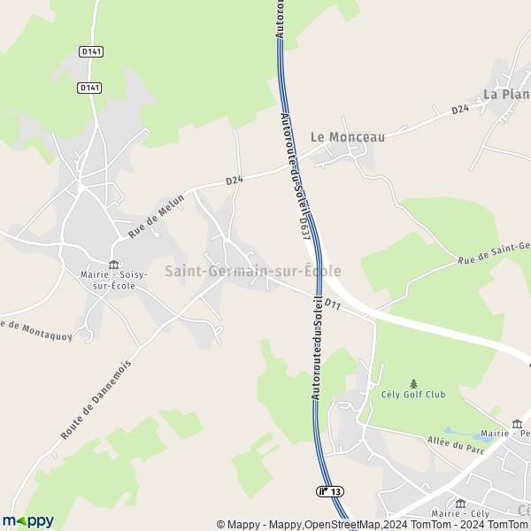 La carte pour la ville de Saint-Germain-sur-École 77930