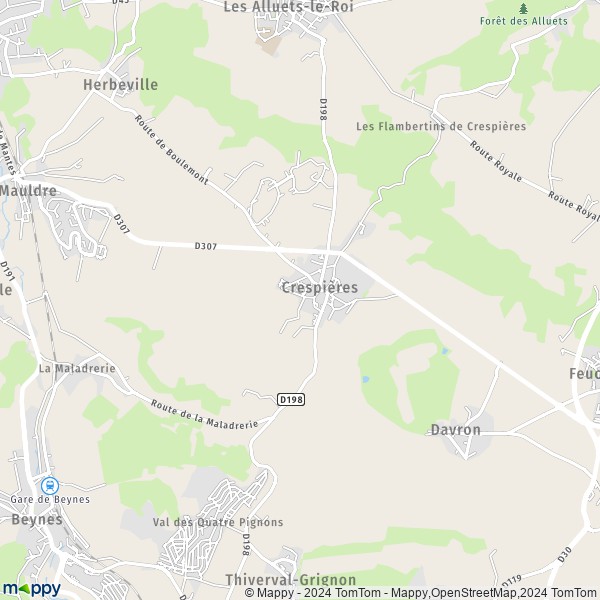 La carte pour la ville de Crespières 78121