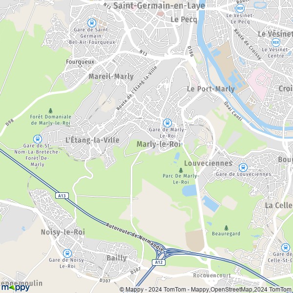 La carte pour la ville de Marly-le-Roi 78160