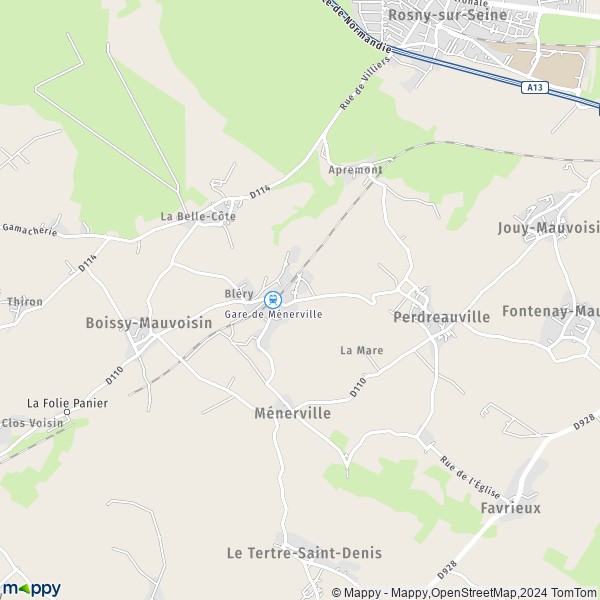 La carte pour la ville de Perdreauville 78200
