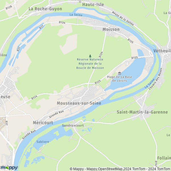 La carte pour la ville de Mousseaux-sur-Seine 78270