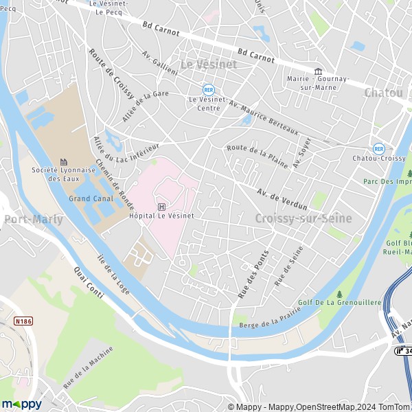 La carte pour la ville de Croissy-sur-Seine 78290