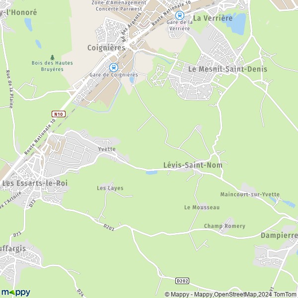 La carte pour la ville de Lévis-Saint-Nom 78320