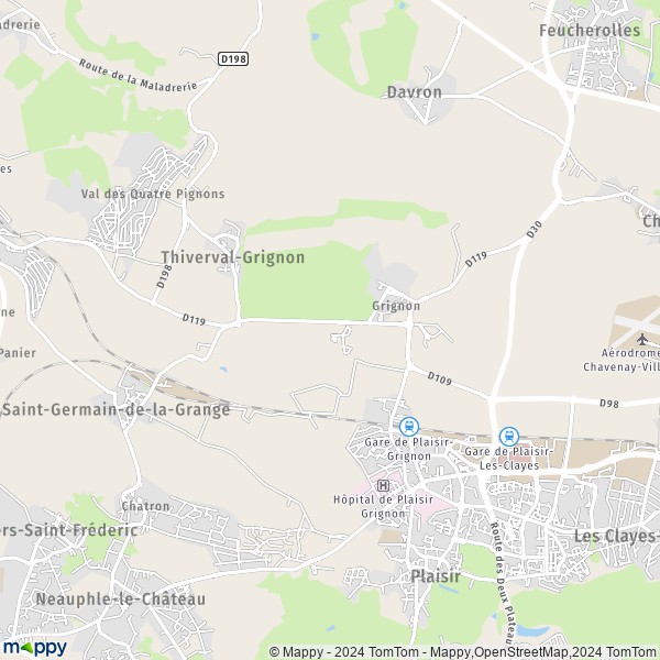 La carte pour la ville de Thiverval-Grignon 78850