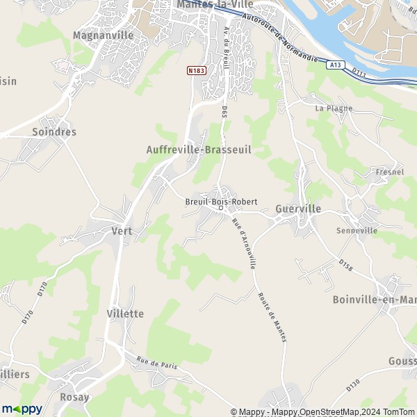 La carte pour la ville de Breuil-Bois-Robert 78930