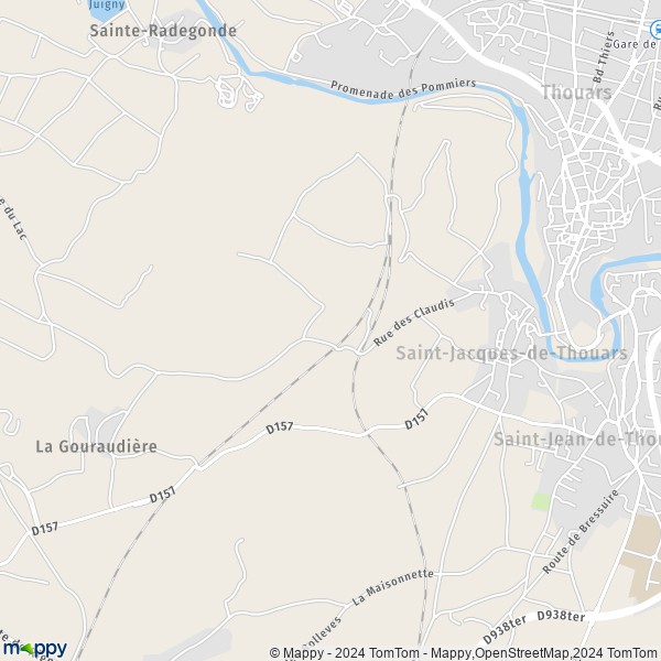 La carte pour la ville de Saint-Jacques-de-Thouars 79100