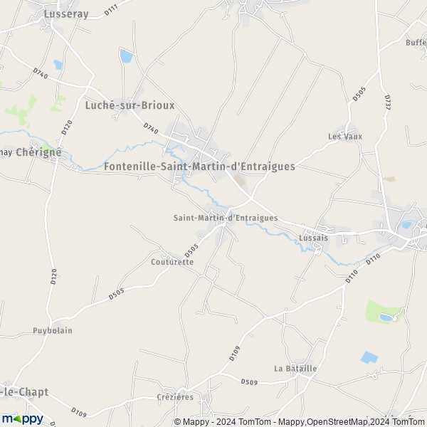 La carte pour la ville de Fontenille-Saint-Martin-d'Entraigues 79110
