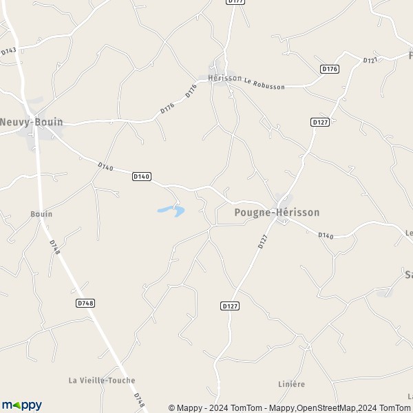 La carte pour la ville de Pougne-Hérisson 79130