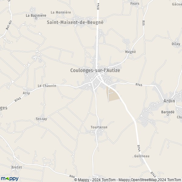 La carte pour la ville de Coulonges-sur-l'Autize 79160