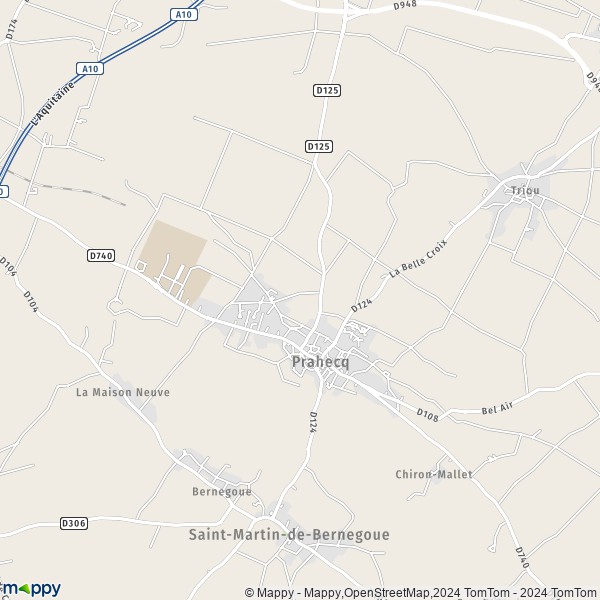 La carte pour la ville de Prahecq 79230