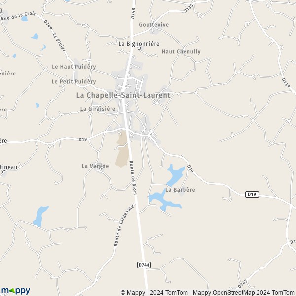 La carte pour la ville de La Chapelle-Saint-Laurent 79430