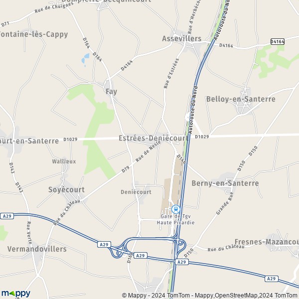 La carte pour la ville de Estrées-Deniécourt 80200