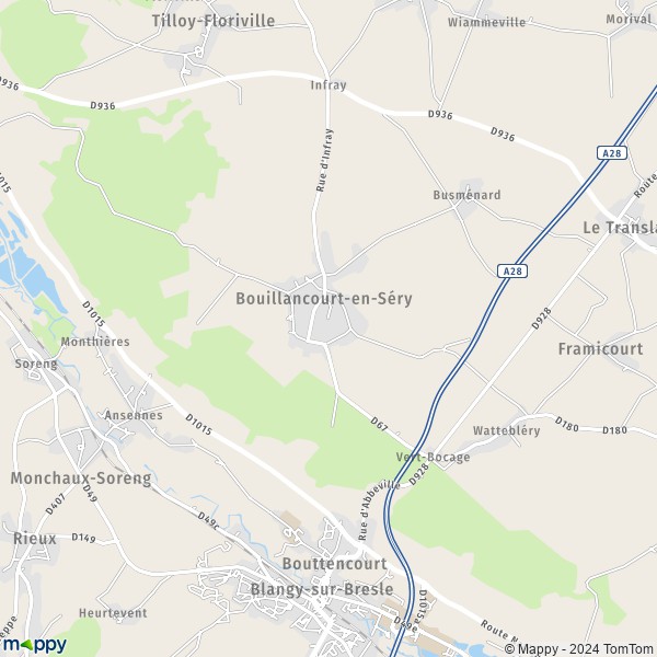 La carte pour la ville de Bouillancourt-en-Séry 80220