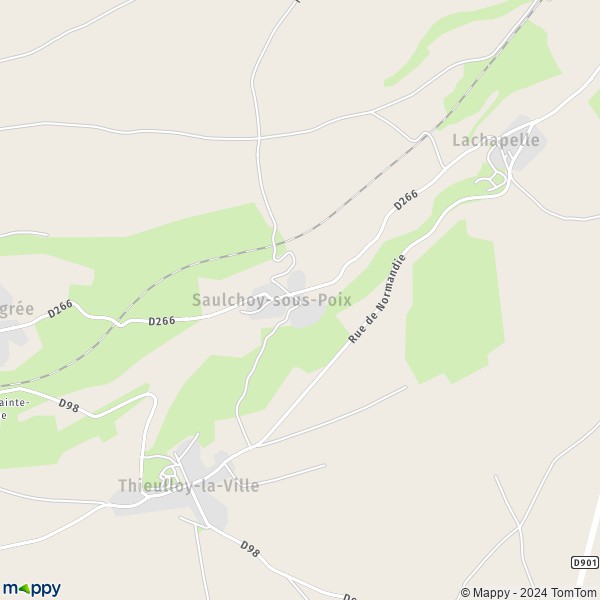 La carte pour la ville de Saulchoy-sous-Poix 80290