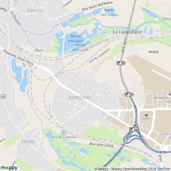 La carte pour la ville de Longueau 80330