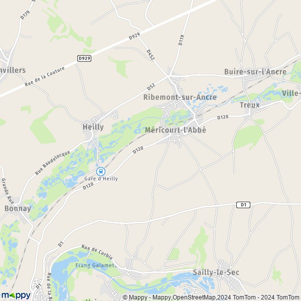 La carte pour la ville de Méricourt-l'Abbé 80800