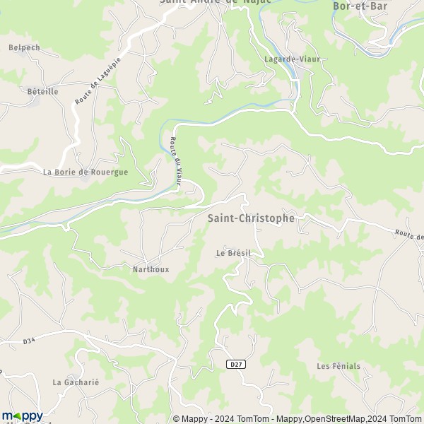 La carte pour la ville de Saint-Christophe 81190