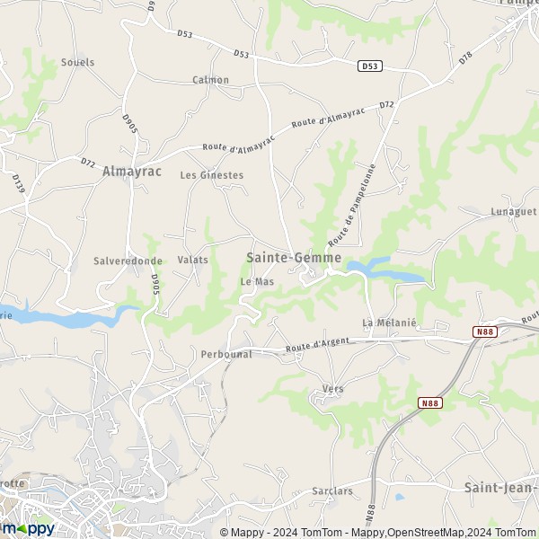 La carte pour la ville de Sainte-Gemme 81190