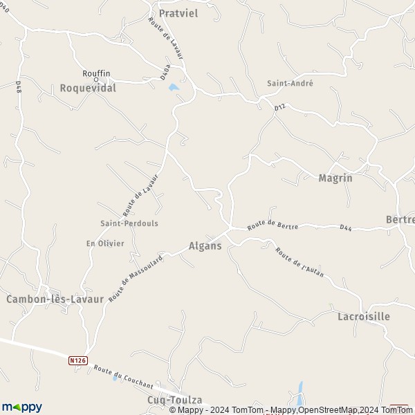 La carte pour la ville de Algans 81470