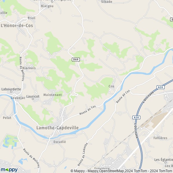 La carte pour la ville de Lamothe-Capdeville 82130
