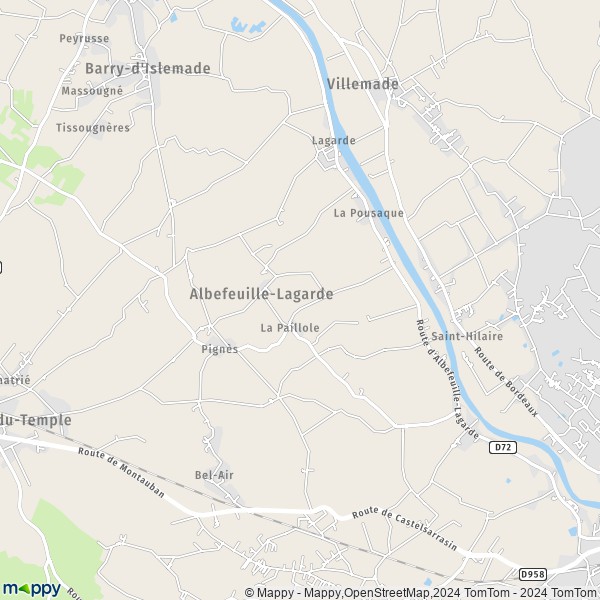 La carte pour la ville de Albefeuille-Lagarde 82290