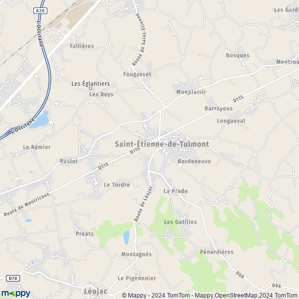 La carte pour la ville de Saint-Étienne-de-Tulmont 82410
