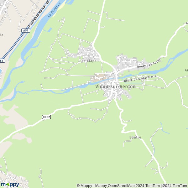 La carte pour la ville de Vinon-sur-Verdon 83560