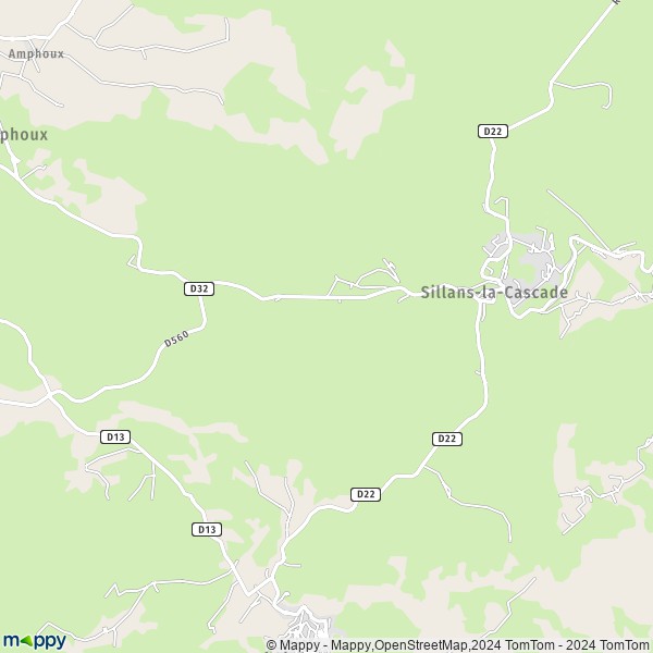 La carte pour la ville de Sillans-la-Cascade 83690