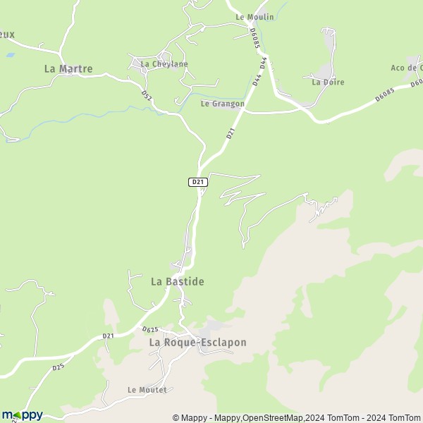 La carte pour la ville de La Bastide 83840