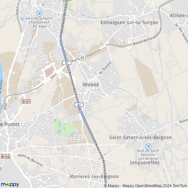 La carte pour la ville de Vedène 84270