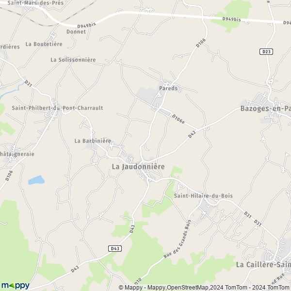 La carte pour la ville de La Jaudonnière 85110