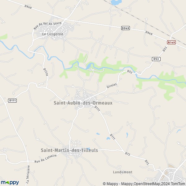 La carte pour la ville de Saint-Aubin-des-Ormeaux 85130