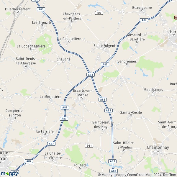 La carte pour la ville de L'Oie, 85140 Essarts-en-Bocage