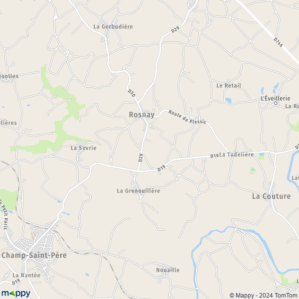 La carte pour la ville de Rosnay 85320