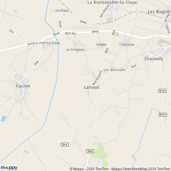 La carte pour la ville de Lairoux 85400