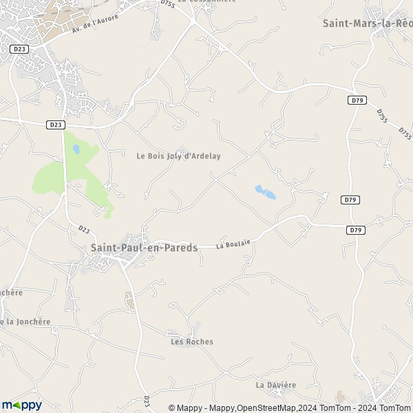 La carte pour la ville de Saint-Paul-en-Pareds 85500