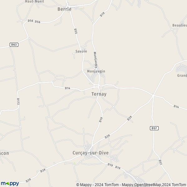 La carte pour la ville de Ternay 86120