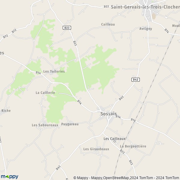 La carte pour la ville de Sossais 86230