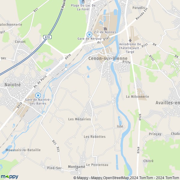La carte pour la ville de Cenon-sur-Vienne 86530