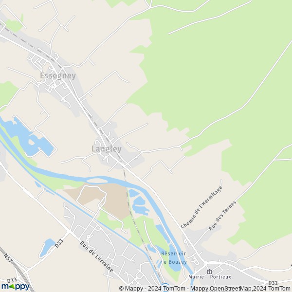 La carte pour la ville de Langley 88130