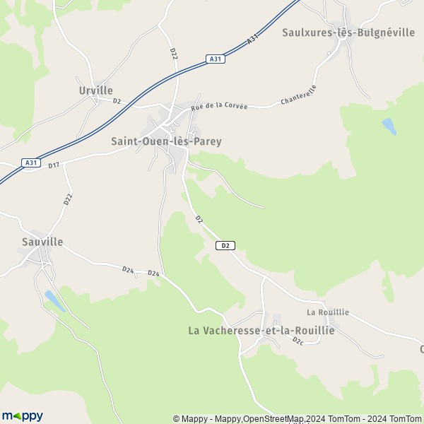 La carte pour la ville de Saint-Ouen-lès-Parey 88140