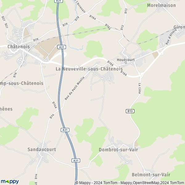 La carte pour la ville de La Neuveville-sous-Châtenois 88170