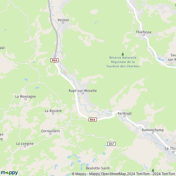 La carte pour la ville de Rupt-sur-Moselle 88360