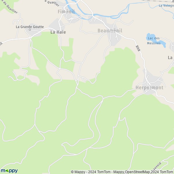 La carte pour la ville de Beauménil 88600