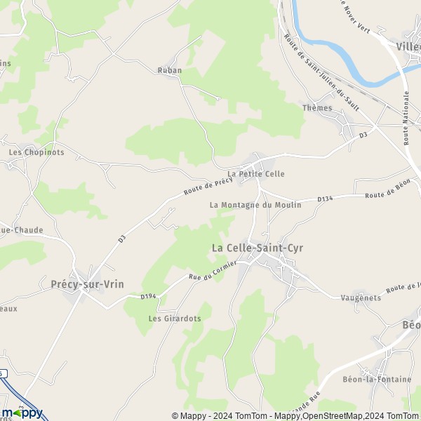 La carte pour la ville de La Celle-Saint-Cyr 89116