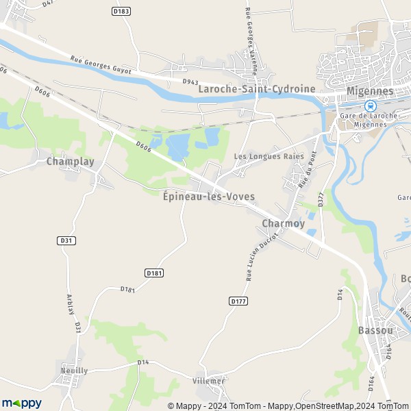 La carte pour la ville de Épineau-les-Voves 89400