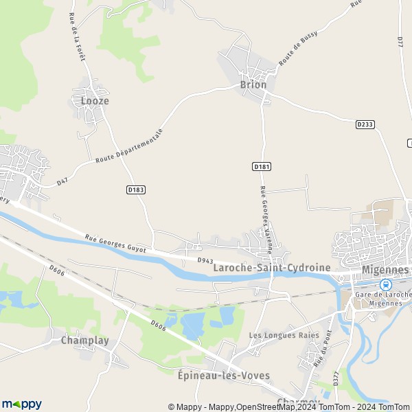 La carte pour la ville de Laroche-Saint-Cydroine 89400