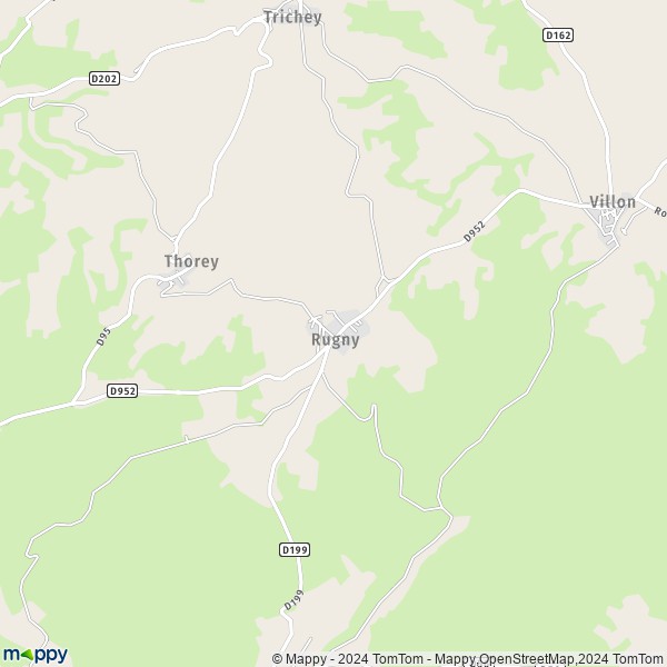 La carte pour la ville de Rugny 89430