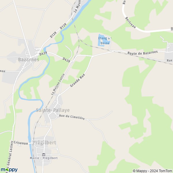 La carte pour la ville de Sainte-Pallaye 89460